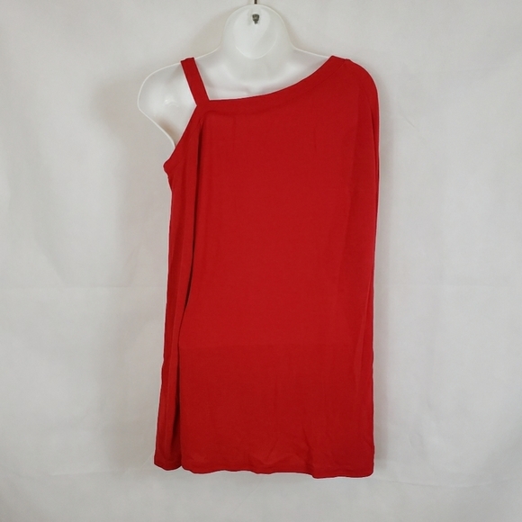 Cherry red long sleeve cold Shoulder knot top med - Picture 5 of 6